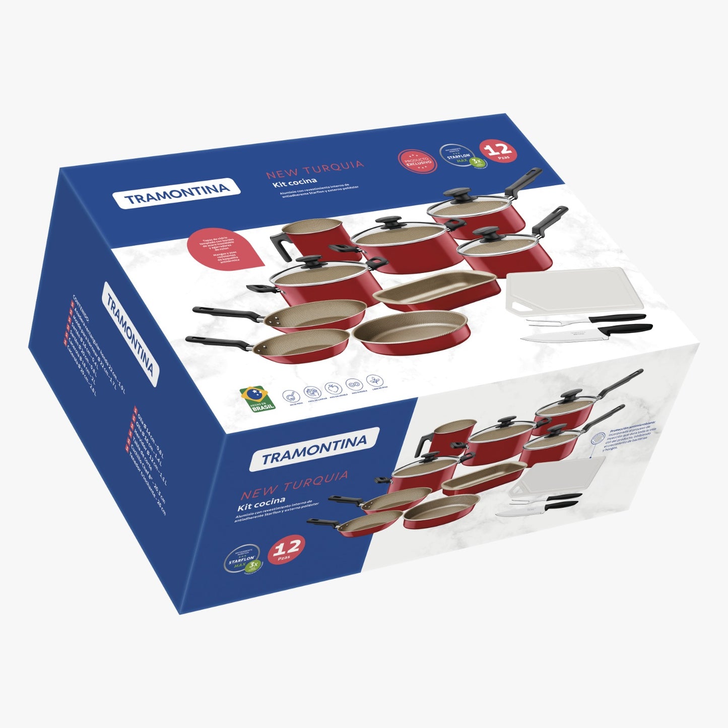 Juego de ollas 12 piezas. New Turquia Rojo