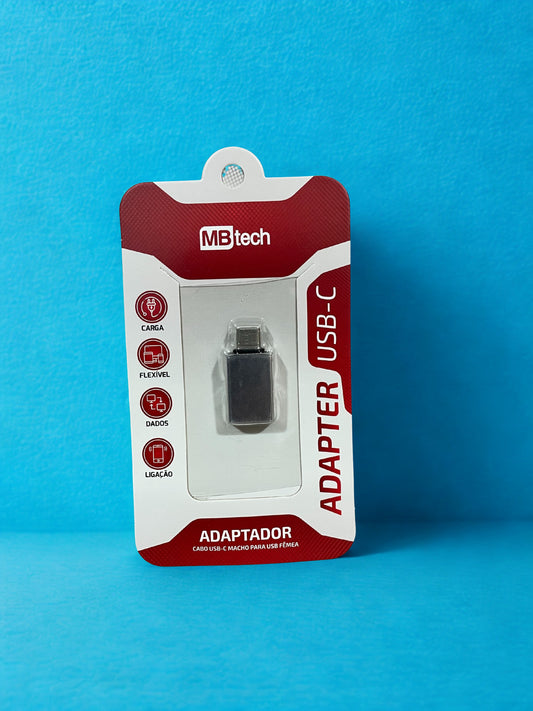 Adaptador USB-C Macho/ USB Hembra Carga/ Datos Plata