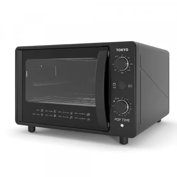 HORNO ELECTRICO TOKYO POP TIME NEGRO 45 LTRS C/TIMER 300C/1700W