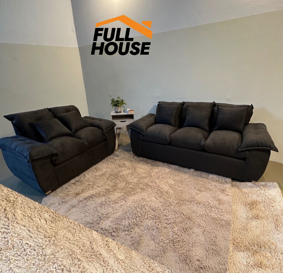 SOFA MOVELMAX ARAMI 3+2 LUGARES MARRON + ALMOHADAS