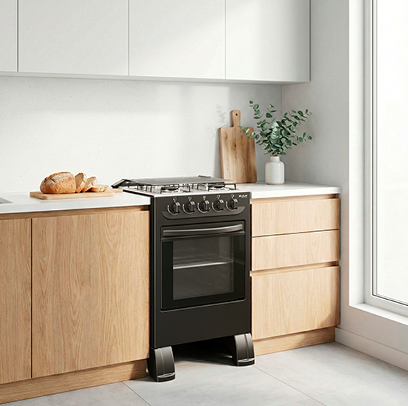 COCINA 4 HORNALLAS MBARETE NEW ABBATEC NEGRO
