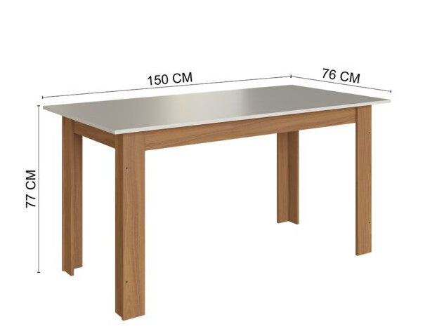 JUEGO DE COMEDOR ABBA 1500 6 SILLAS ATLANTA INDEKES FREIJO | OFF WHITE | TELA CACAO