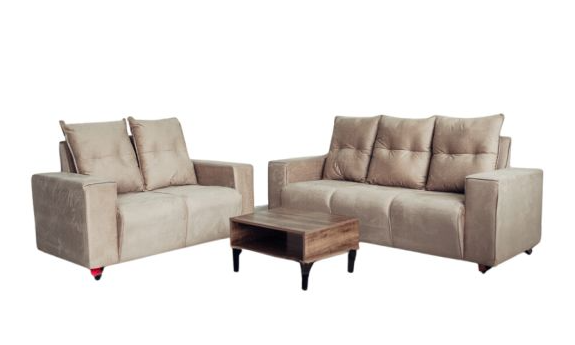 SOFA MOVELMAX ALELI 3-2 LUGARES BEIGE + 2 ALMOHADAS