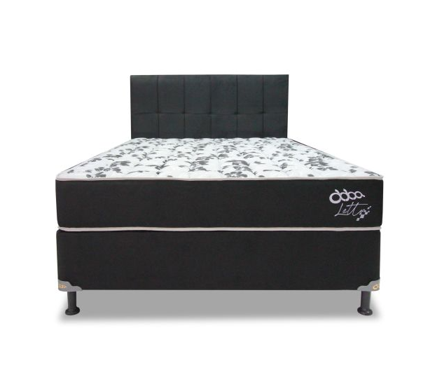 Sommier LETTO NEGRO BASE C/ COLCHON ABBA 140X190 + CABECERA