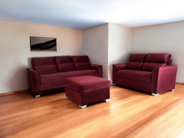 SOFA UNANIME PIRIBEBUY 3+2 LUGARES BORDO + PUFF + MESITA