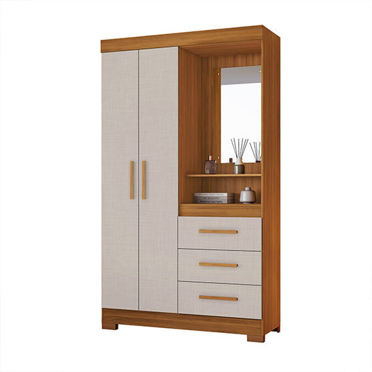 ROPERO 2 PUERTAS 3 CAJONES CON ESPEJO NT6020 NOT FREI TRE/OW