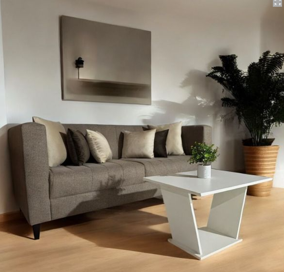 SOFA UNANIME GUAIRA 3L MARRON PINO + MESITA