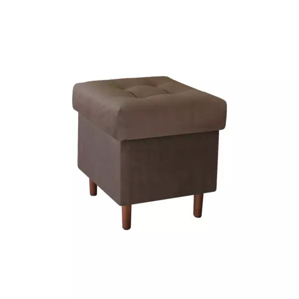 JUEGO DE LIVING ABBA RAVENA MARRON OSCURO + POLTRONA + PUFF