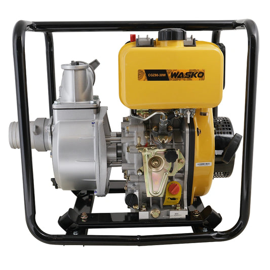 MOTOBOMBA DIESEL WASKO 3" 5.5HP CON ARRANQUE MANUAL. CGZ80-30W