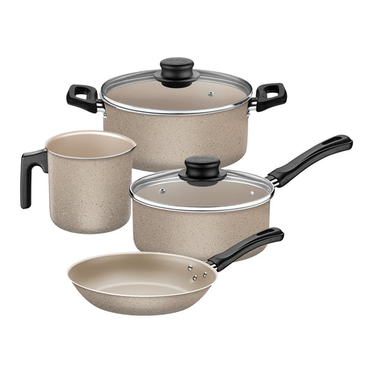 Juego de Ollas Tramontina Caribe beige 4 Piezas