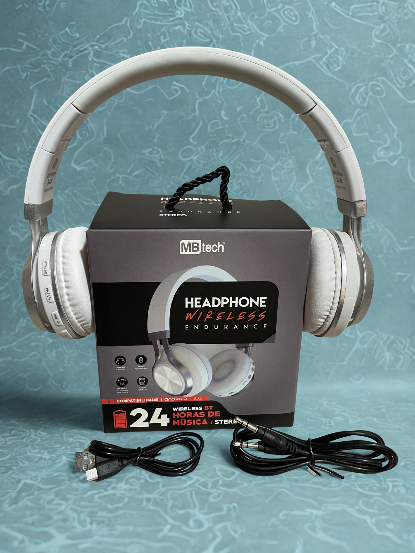 AURICULAR BT INALAMBRICO MBTECH 24 HS P/ANDROID E IOS WH