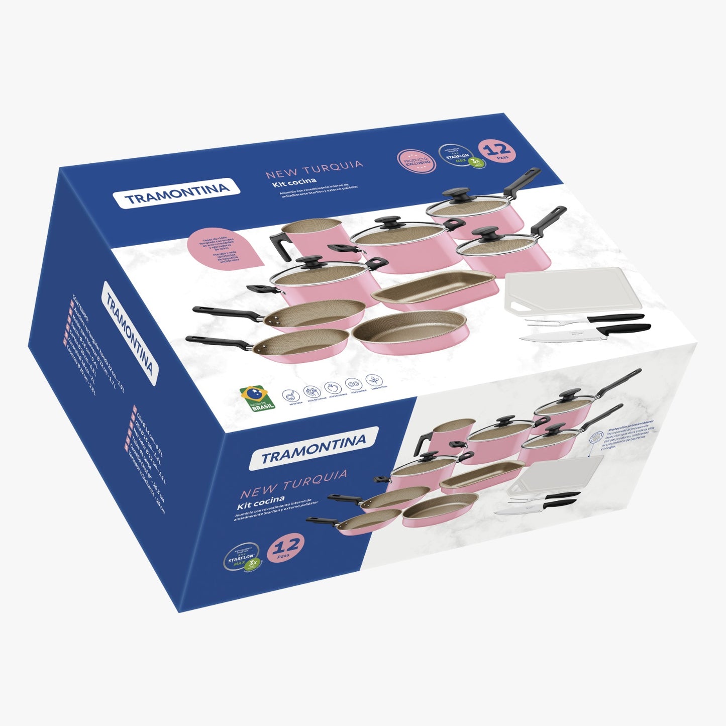 Juego de ollas 12 piezas. New Turquia Rosa