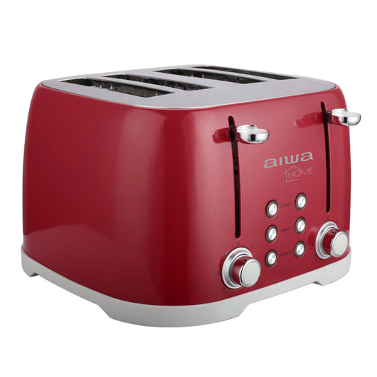 Tostadora cuatro panes- 1600W-Acero Inox Roja