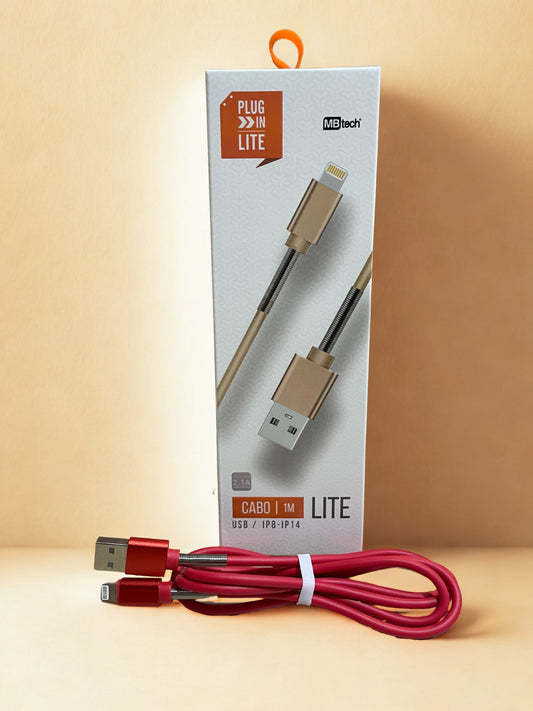 CABLE USB 1M USB/IPHONE CARGA/DATOS ROJO