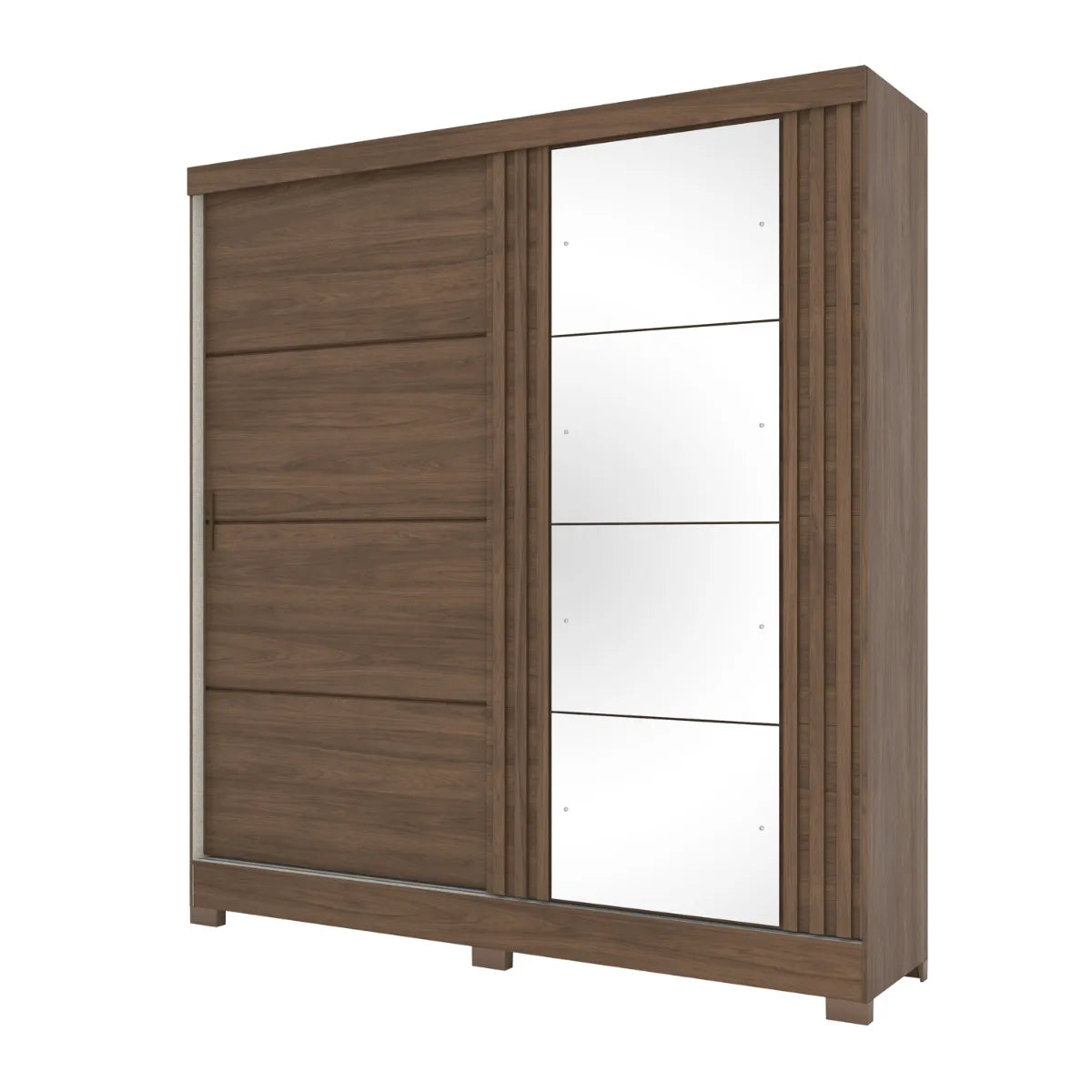 Ropero 2 Puertas Corredizas Con Espejo BE304 henn Castaño