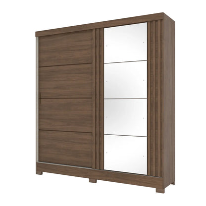 Ropero 2 Puertas Corredizas Con Espejo BE304 henn Castaño