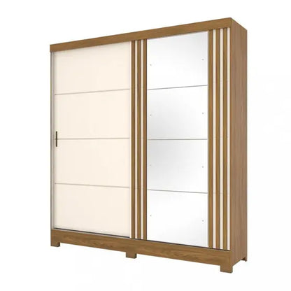 ROPERO 2 PUERTAS CORREDIZAS CON ESPEJO BE304 HENN NATURE | OFF WHITE