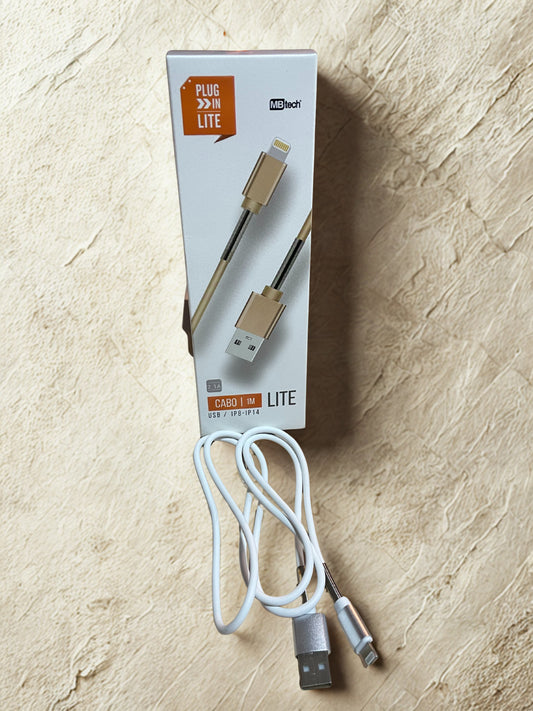 CABLE USB 1M USB/IPHONE CARGA/DATOS BLANCO