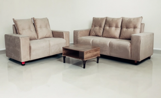SOFA MOVELMAX ALELI 3-2 LUGARES BEIGE + 2 ALMOHADAS