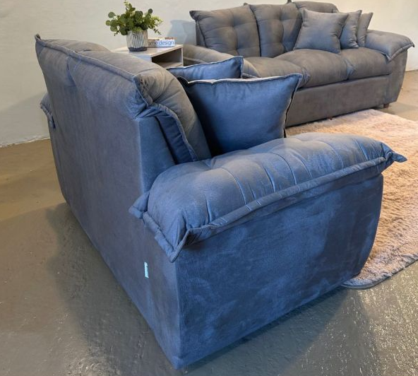 JUEGO DE LIVING MOVELMAX ARAMI 3+2 LUGARES GRIS + ALMOHADAS