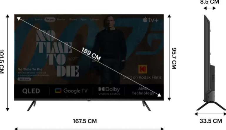 Smart TV LED Kodak de 75 pulgadas, 4K UHD 75SVA1003BT