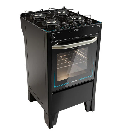 COCINA 4 HORNALLAS HORUS ABBATEC NEGRO