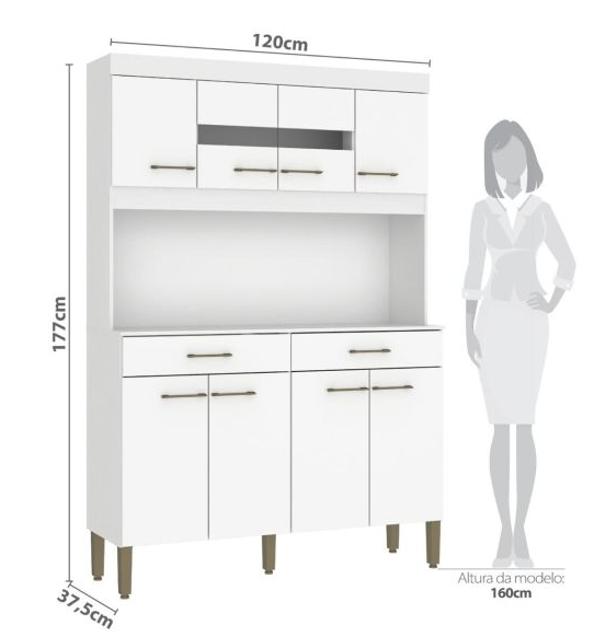 KIT DE COCINA MOVELMAX LAURA 1.20 8 PUERTAS BLANCO 03612
