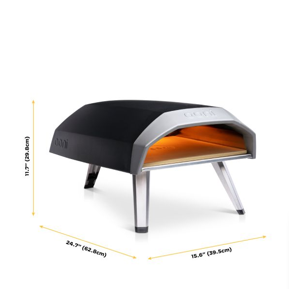 HORNO OONI A GAS PARA PIZZA KODA 12 NEGRO/PLATA UU-P06A00