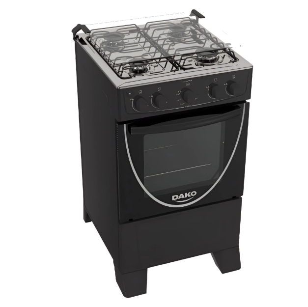 Cocina a Gas Dako Amazonas 4 Hornallas Negra