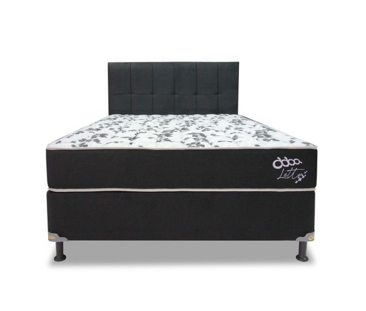 Sommier LETTO NEGRO BASE C/ COLCHON ABBA 140X190 + CABECERA