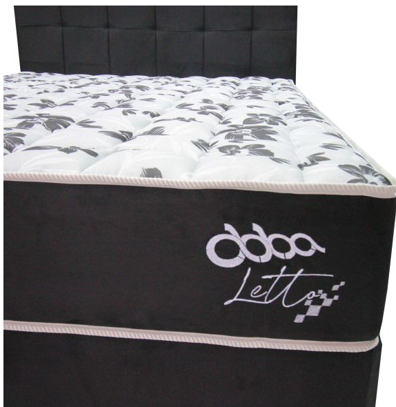 Sommier LETTO NEGRO BASE C/ COLCHON ABBA 140X190 + CABECERA