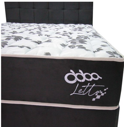 Sommier LETTO NEGRO BASE C/ COLCHON ABBA 140X190 + CABECERA