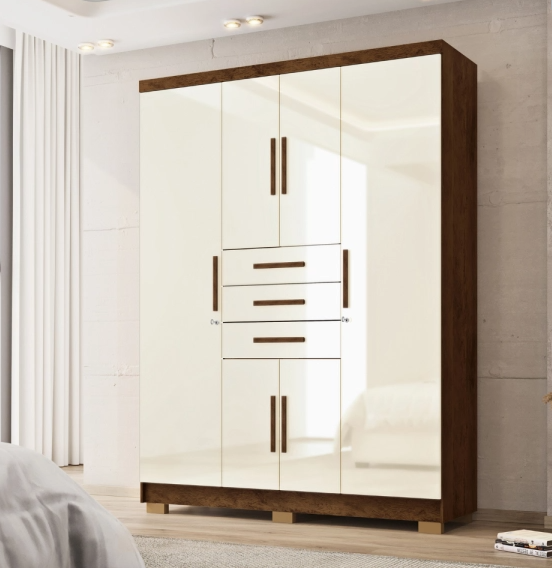 ROPERO MOVELMAX ISAAC 6 PUERTAS 3 CAJONES + CÓMODA SIRIUS 5 CAJONES 2 PUERTAS MOVELMAX