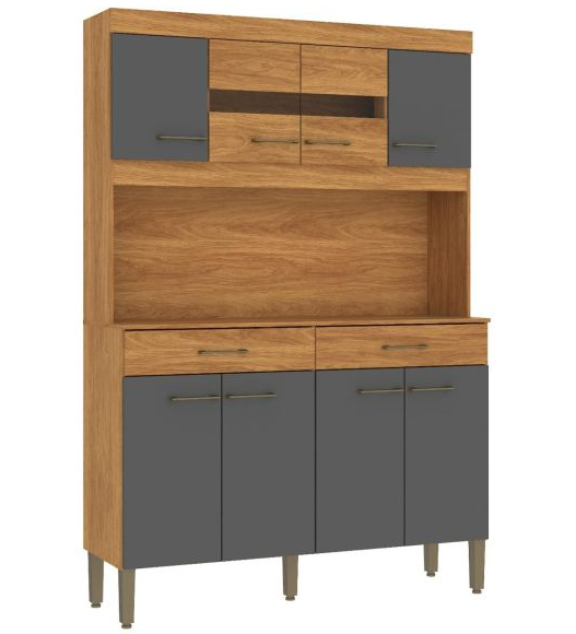 KIT DE COCINA MOVELMAX LAURA 1.20 8 PUERTAS CINAMOMO/GRAFITTO 03614