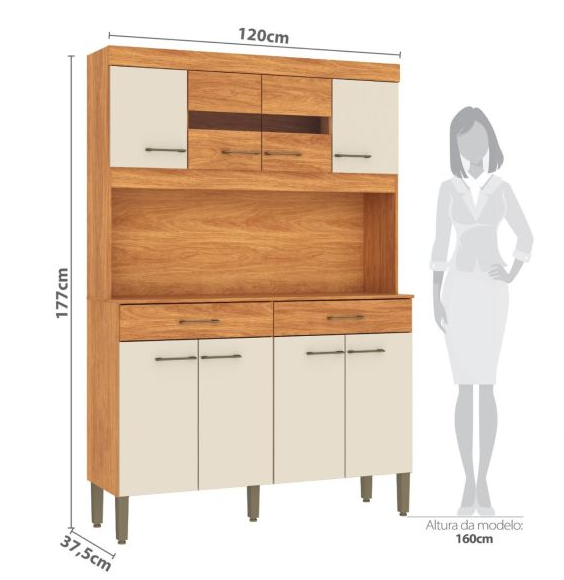 KIT COCINA MOVELMAX LAURA 1.20 CINAMOMO OFF WHITE