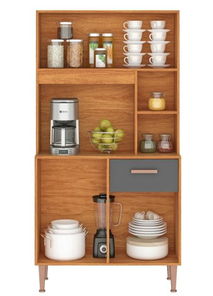 KIT DE COCINA MOVELMAX DALIA 0.90 4 PUERTAS CINAMOMO/GRAFITTO 03616