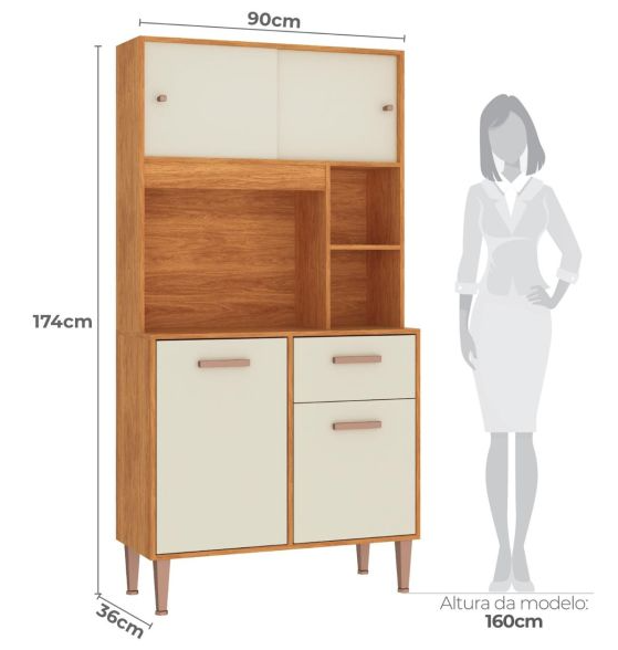 KIT DE COCINA MOVELMAX DALIA 0.90 4 PUERTAS CINAMOMO/OFF WHITE 03615