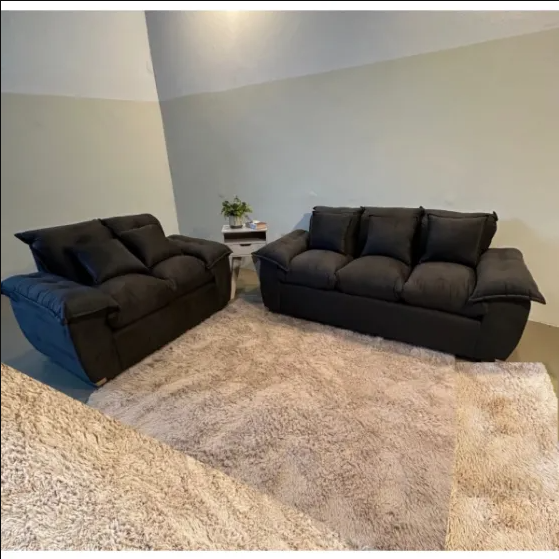 SOFA MOVELMAX NEW ARAMI SILICONADO 3+2 LUGARES MARRON + ALMOHADAS
