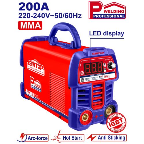 Soldador Inverter MMA IGBT 10-200A. Emtop