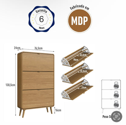ZAPATERO 3 PUERTAS BATIENTE