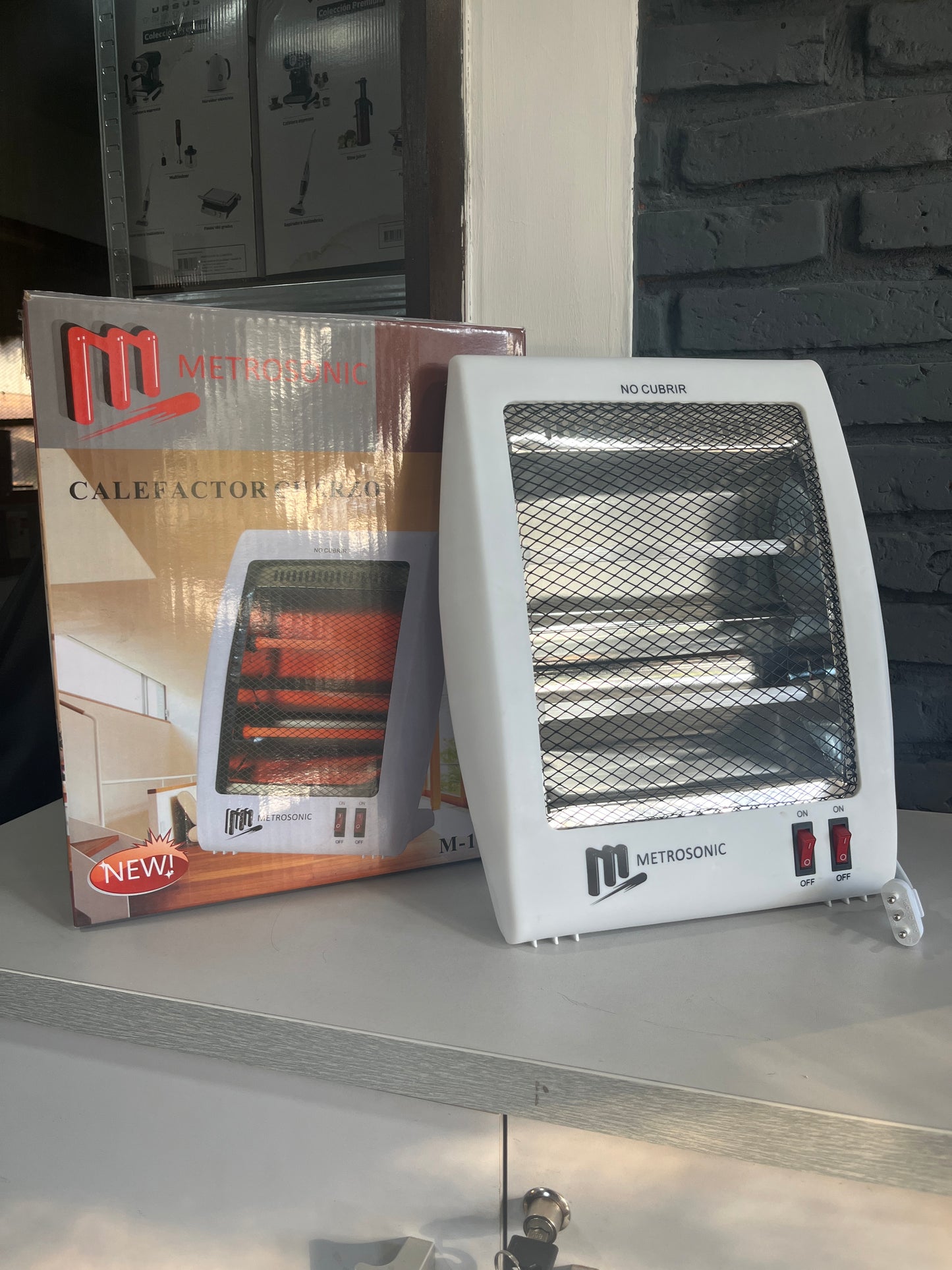 ESTUFA HALOGENA METROSONIC DE 2 VELAS 800W