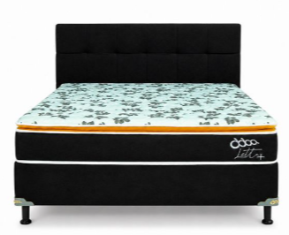 Sommier LETTO NEGRO BASE C/ COLCHON ABBA 1.60 X  1.90 + CABECERA  130 KG