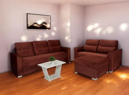 SOFA UNANIME PIRIBEBUY 3+2 LUGARES TERRACOTA + PUFF + MESITA