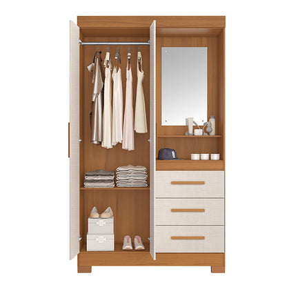 ROPERO 2 PUERTAS 3 CAJONES CON ESPEJO NT6020 NOT FREI TRE/OW