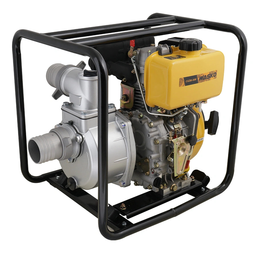 MOTOBOMBA DIESEL WASKO 3" 5.5HP CON ARRANQUE MANUAL. CGZ80-30W
