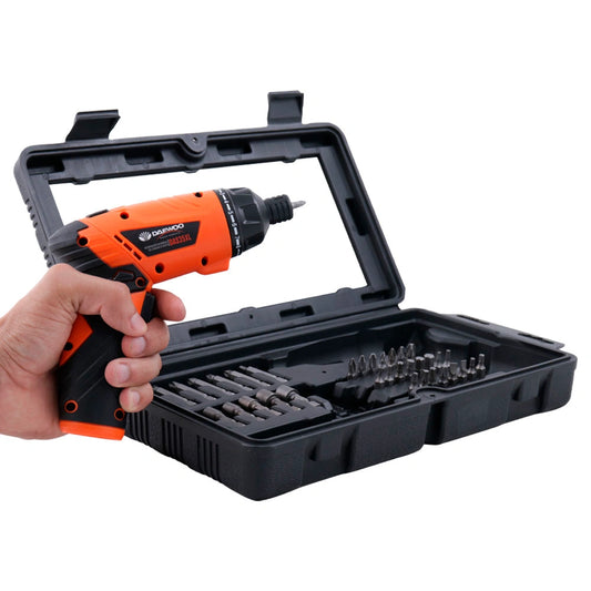 TALADRO ATORNILLADOR A BATERIA DAEWOO 3,6V 2,5NM INCLUYE CAJA + ACCESORIOS