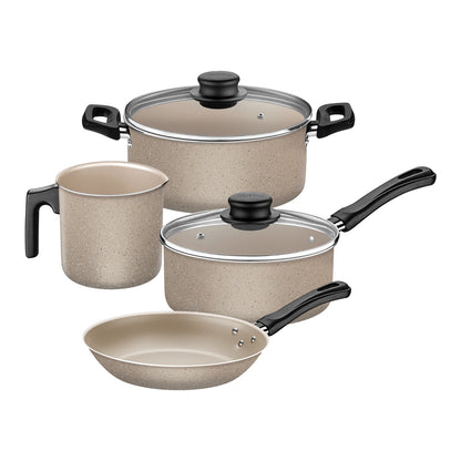 Juego de Ollas Tramontina Caribe beige 4 Piezas