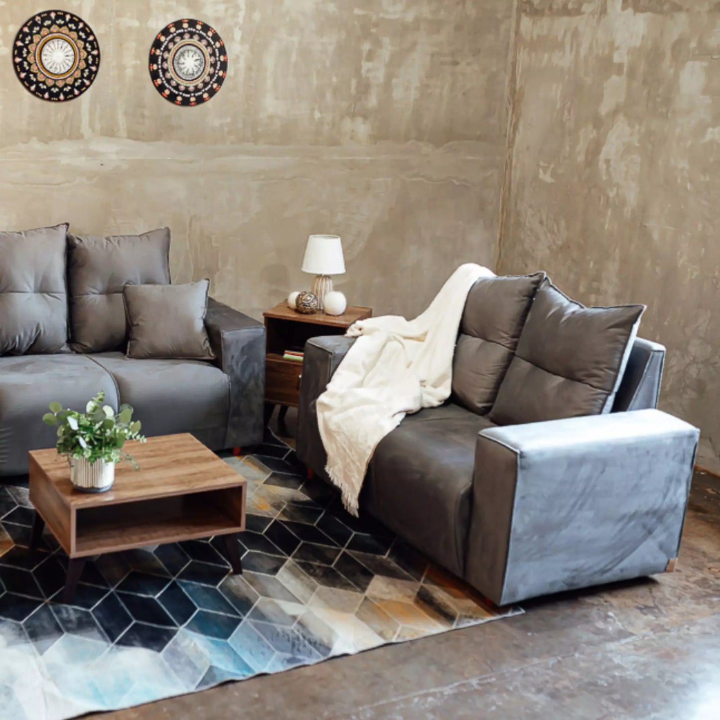 SOFA MOVELMAX ALELI 3-2 LUGARES BEIGE + 2 ALMOHADAS