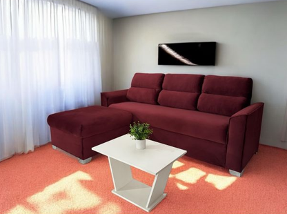 SOFA UNANIME PIRIBEBUY 3 LUGARES BORDO + PUFF + MESITA
