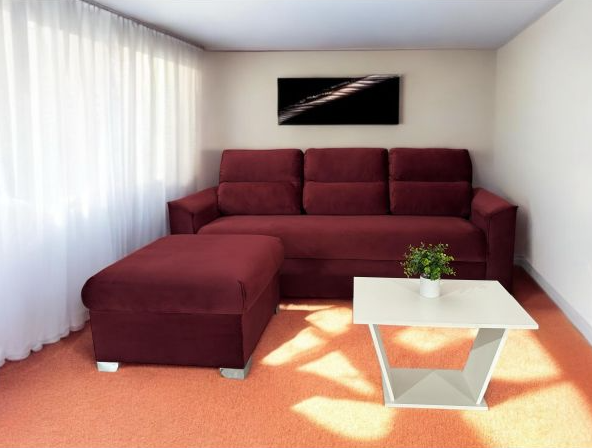 SOFA UNANIME PIRIBEBUY 3 LUGARES BORDO + PUFF + MESITA